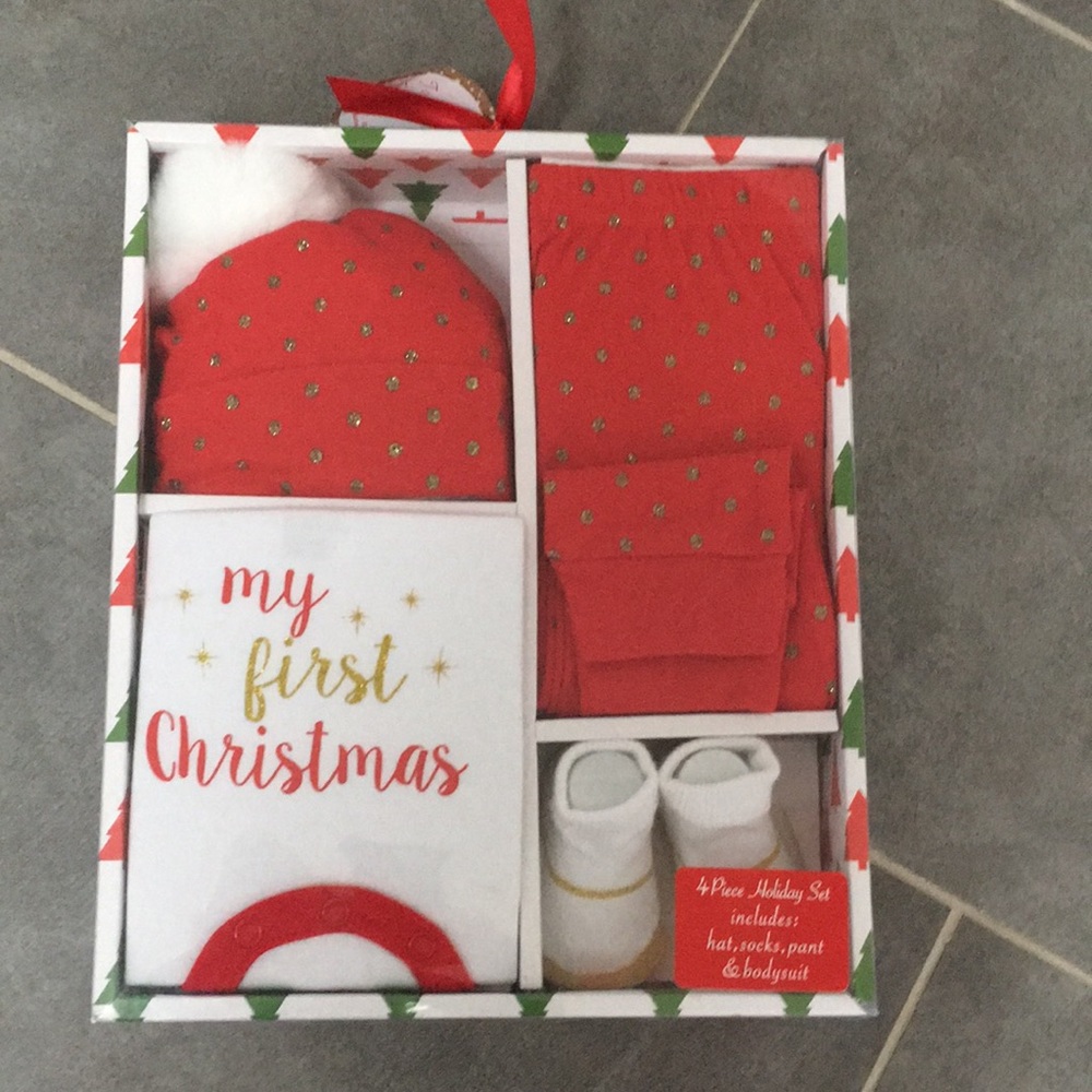 My First Christmas holiday clothing gift set.